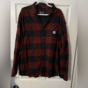 Carhartt Burgundy and Black Checkered Shirt